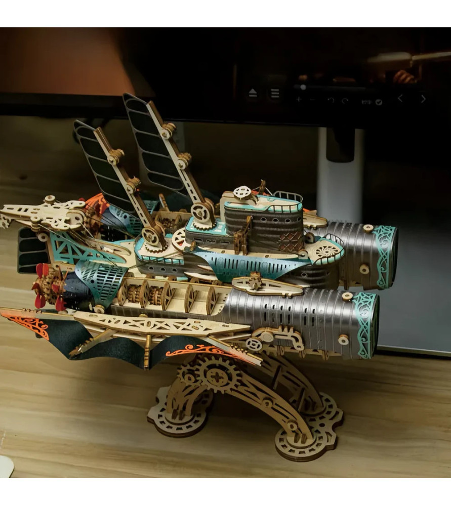 DIY Undersea Masterpiece Gris HowCat - maquette navire 3D steampunk en bois - Assemblez-Moi Langon Sud Gironde