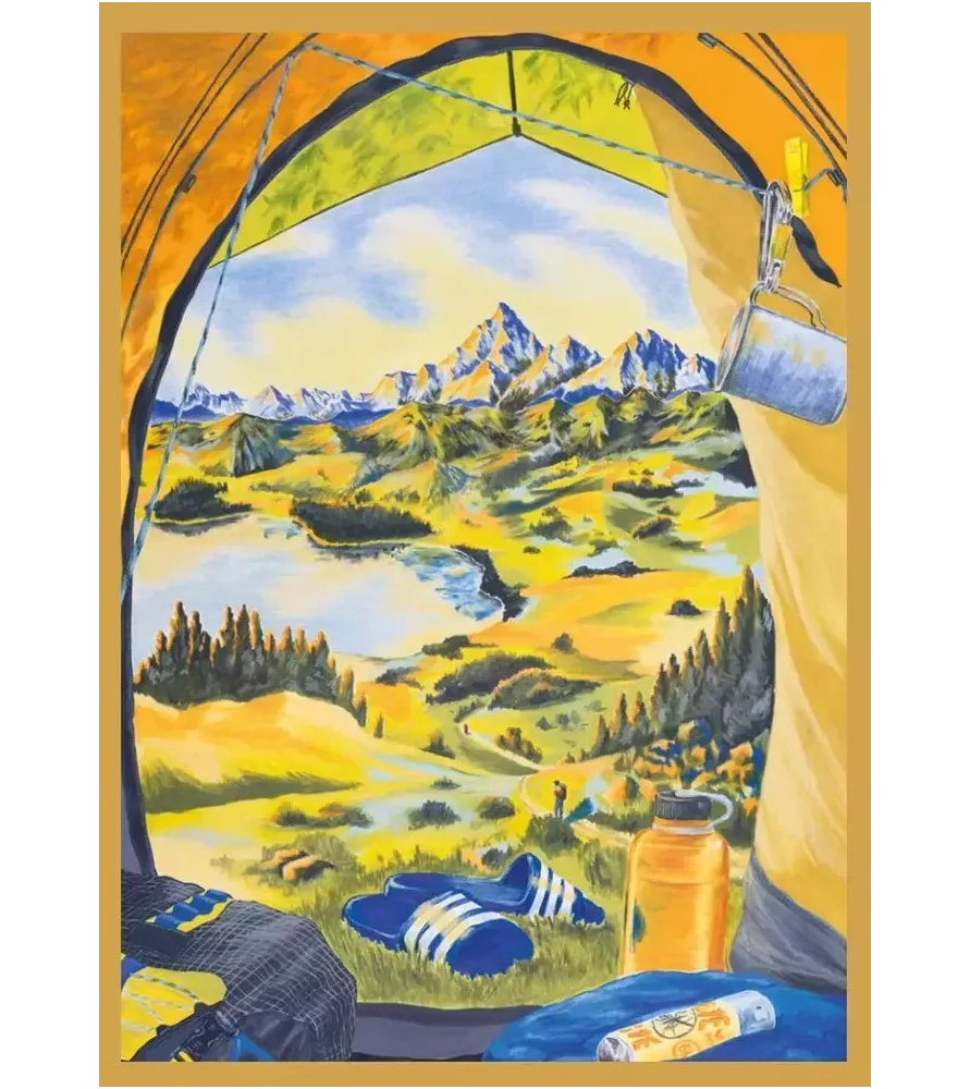 Puzzle Chambre avec vue (Jour Férié) – tente face au lac et montagnes – chez Assemblez-Moi à Langon