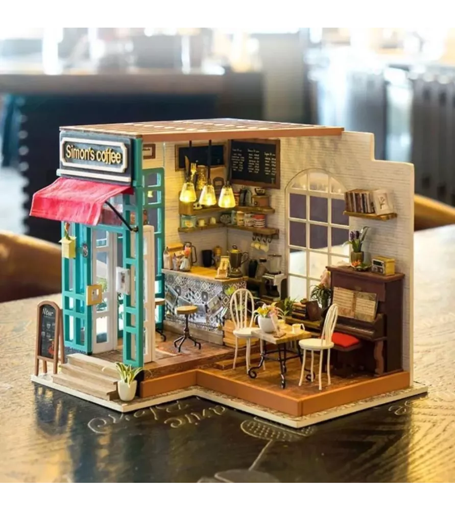 Maison miniature Simon’s Coffee Rolife – coffee shop cosy DIY – chez Assemblez-Moi