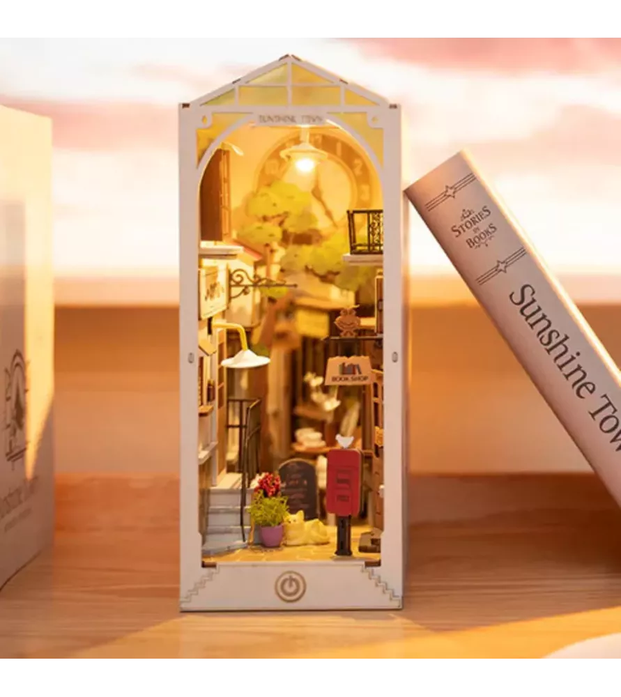 Book Nook Sunshine Town Rolife – ruelle lumineuse citadine miniature – disponible à Langon