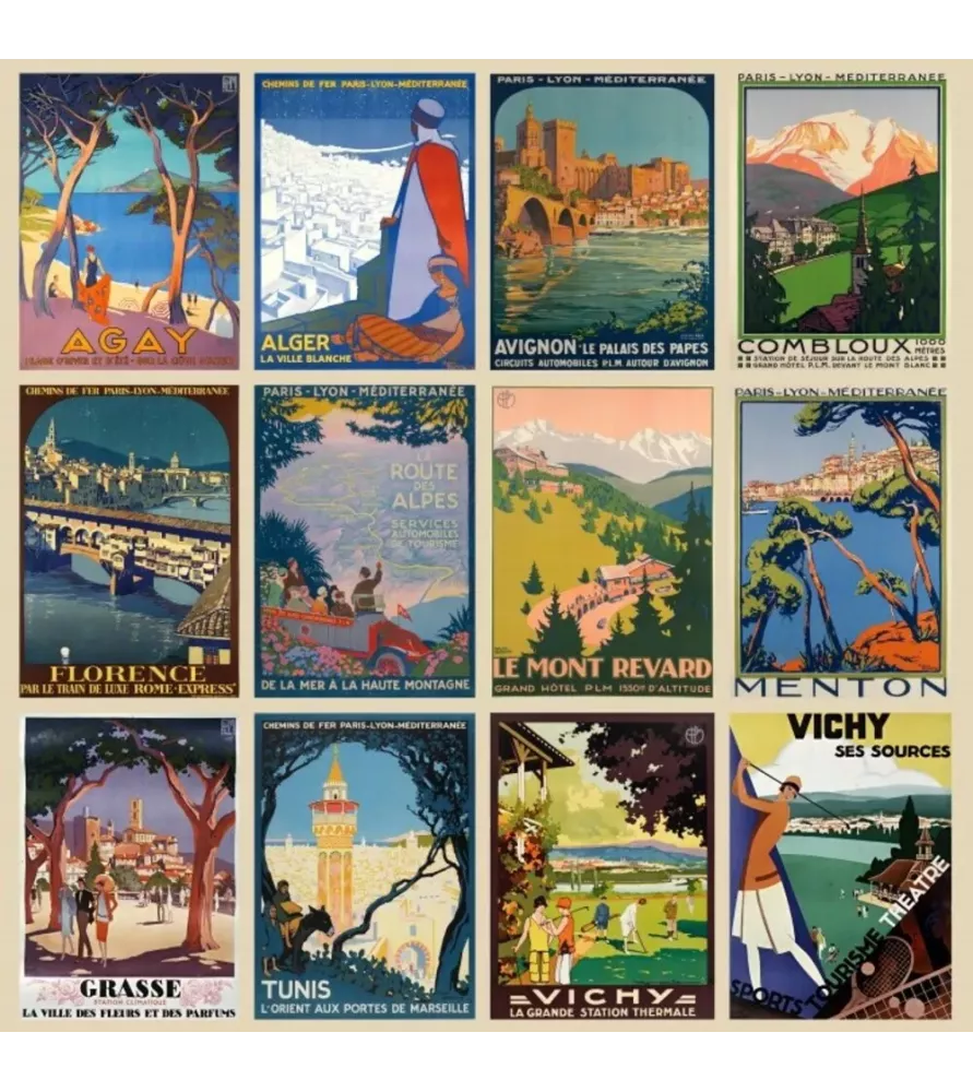 Puzzle Les Affiches de Roger Broders Grafika – affiches touristiques vintage 1000 pièces – chez Assemblez-Moi