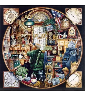Puzzle Monde et Temps Grafika – atelier vintage et horloges en puzzle 1000 pièces – chez Assemblez-Moi