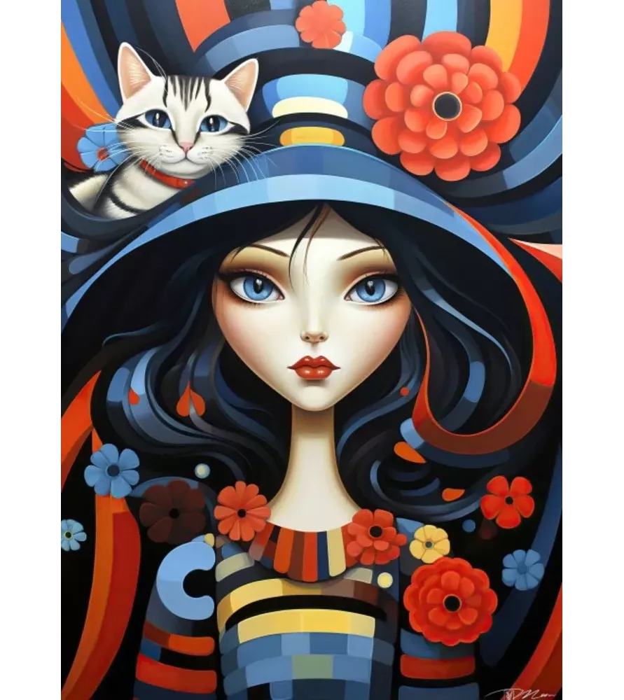 Puzzle Portrait Women And Animals 300 pièces (Bluebird Puzzle) – portrait féminin et animaux symboliques – chez Assemblez-Moi