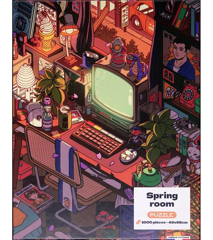 Puzzle Springroom – 1000 pièces – bureau geek illustré – disponible à Langon