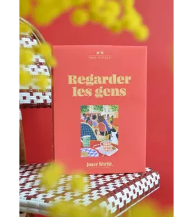 Puzzle Regarder les gens – scène terrasse ensoleillée, passants et cafés – disponible à Langon