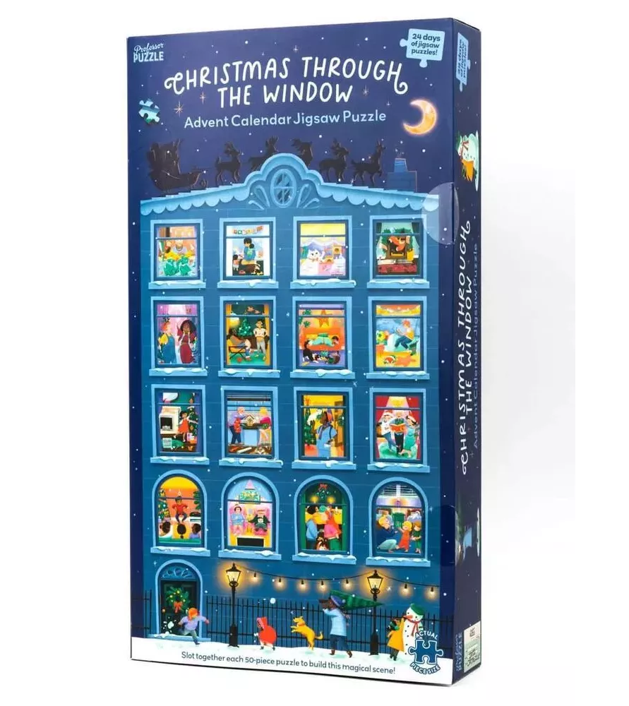 Calendrier de l’Avent Christmas Through the Window – mini-puzzles festifs – chez Assemblez-Moi à Langon