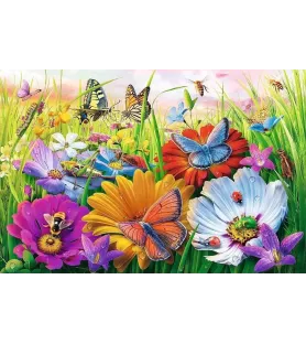Puzzle Insectes dans les Prés Trefl – insectes et fleurs colorées – disponible à Langon