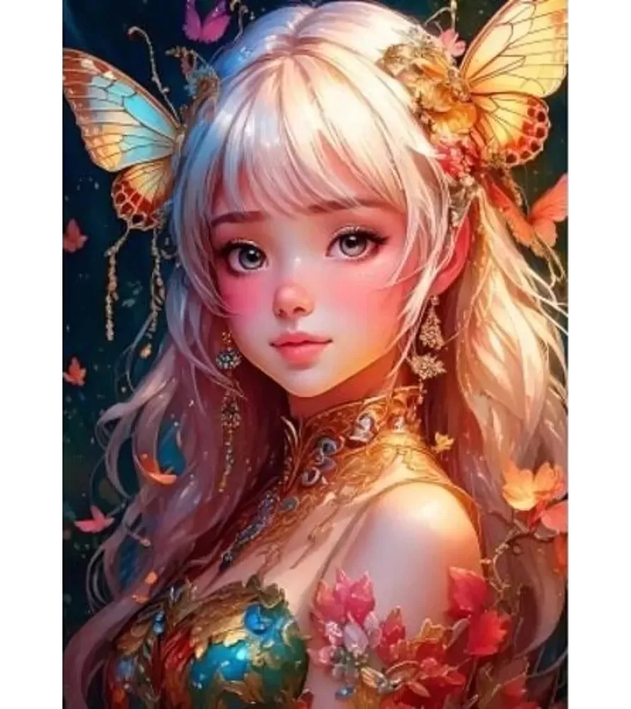 Puzzle La Fille aux Papillons Bluebird – portrait féminin et papillons – disponible à Langon