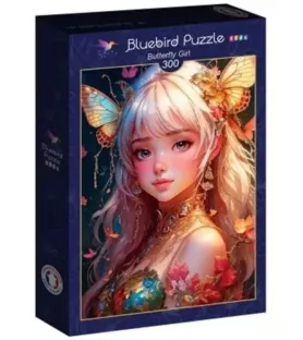 Puzzle La Fille aux Papillons Bluebird – portrait féminin et papillons – disponible à Langon