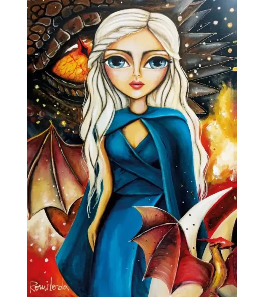 Puzzle Mère des Dragons Magnolia – reine entourée de dragons et de feu – disponible à Langon