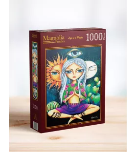 Puzzle Paix Magnolia – femme méditant dans un décor floral apaisant – disponible à Langon