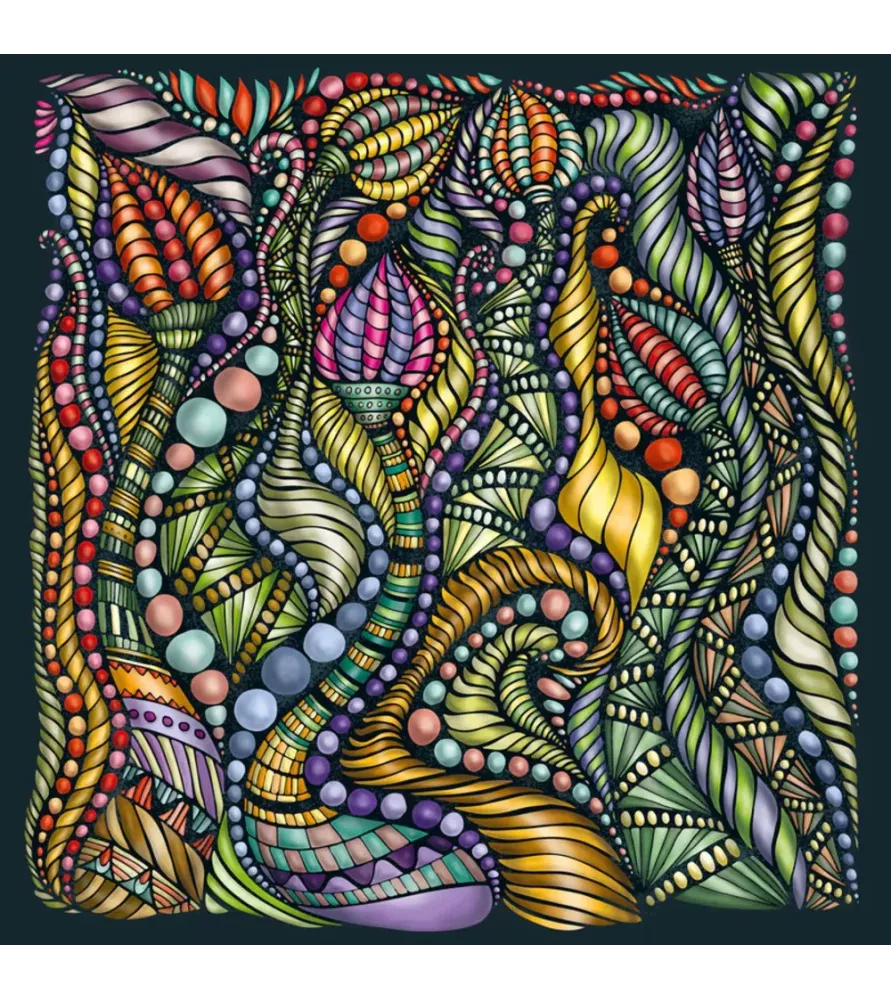Puzzle Bouton Magique Palapeli – illustration florale abstraite et colorée – chez Assemblez-Moi