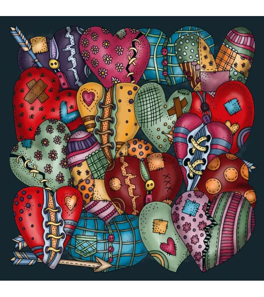 Puzzle Cœurs Palapeli – illustration romantique de cœurs multicolores – chez Assemblez-Moi