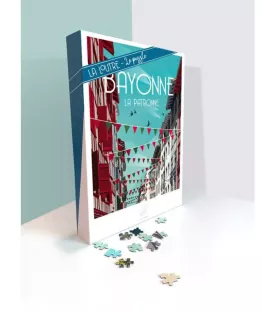 Puzzle Bayonne La Patronne 1000 pièces (La Loutre) – illustration urbaine du Pays Basque – disponible chez Assemblez-Moi