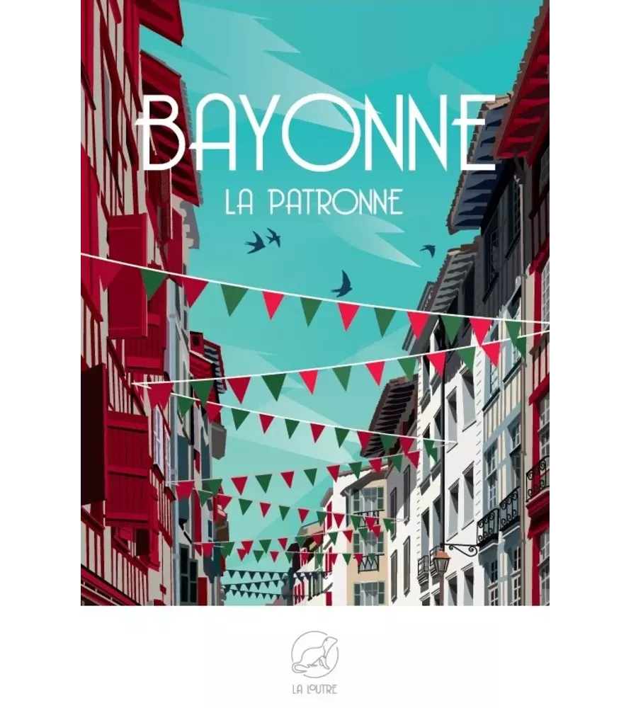 Puzzle Bayonne La Patronne 1000 pièces (La Loutre) – illustration urbaine du Pays Basque – disponible chez Assemblez-Moi