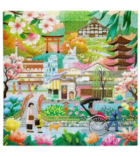Puzzle Seasons in Kyoto eeBoo – illustration des saisons japonaises – chez Assemblez-Moi