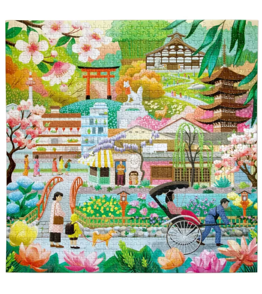 Puzzle Seasons in Kyoto eeBoo – illustration des saisons japonaises – chez Assemblez-Moi