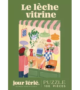 Puzzle Le lèche-vitrine – scène colorée devant une boutique illustrée – disponible à Langon