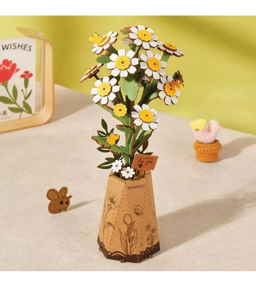 DIY Camomille Rowood – fleur décorative en bois inspirée de Matricaria chamomilla – Langon