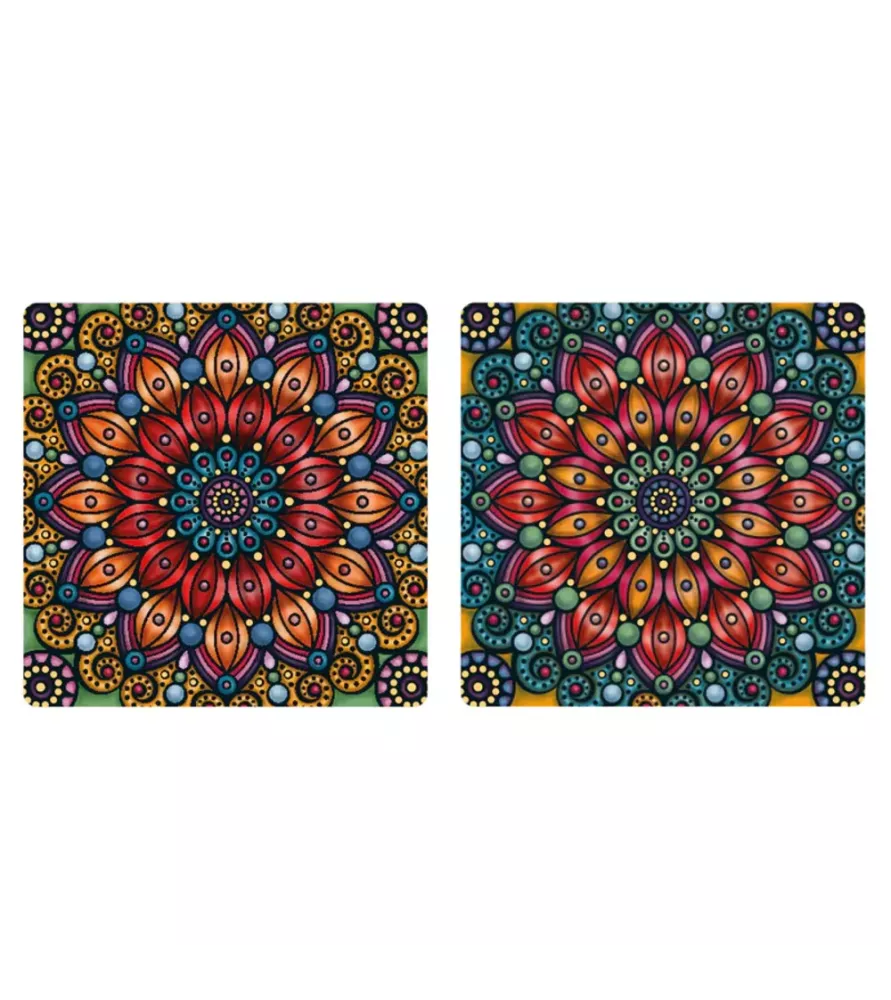 Puzzle Double Flower (Curiosi) – mandala floral rouge et or aux détails scintillants – disponible à Langon