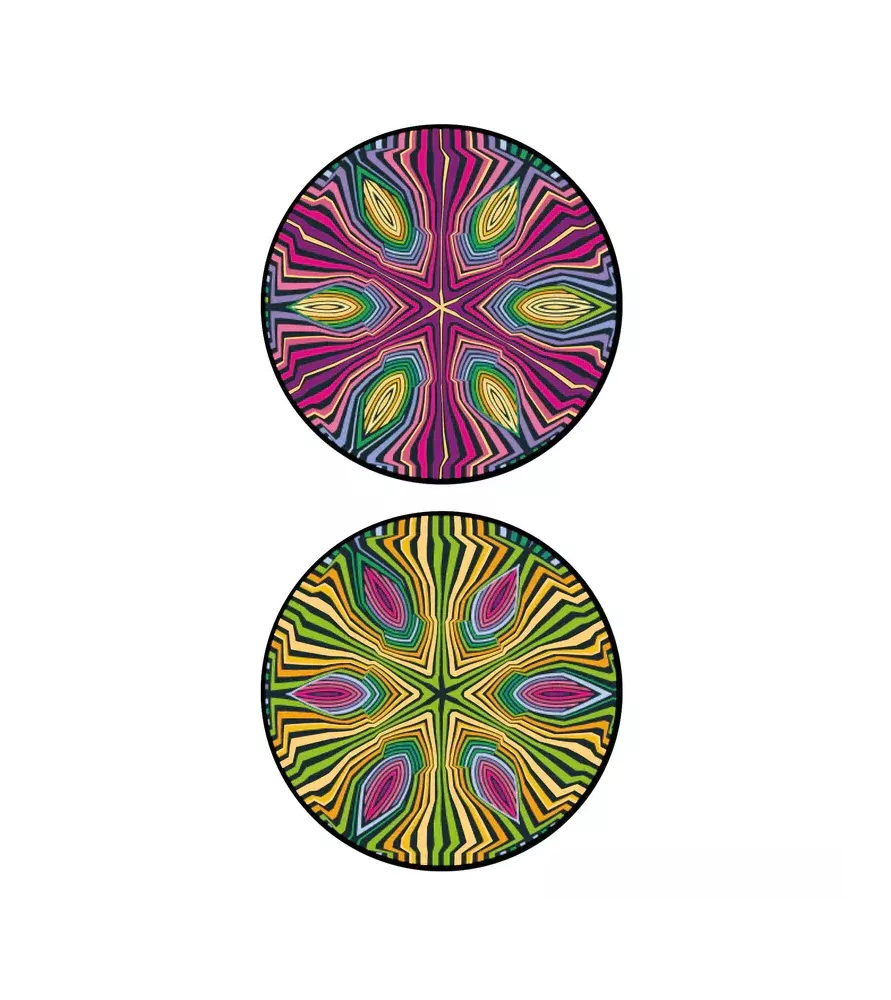 Puzzle bois Hippie-Gold Curiosi – mandala doré double face – chez Assemblez-Moi
