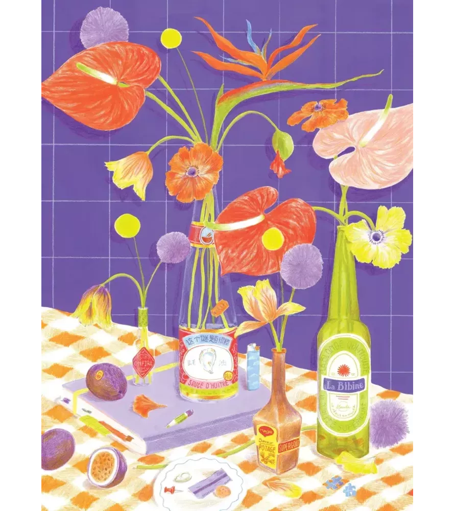 Puzzle Des fleurs sur la table 500 pièces Jour Férié – illustration colorée – disponible à Langon