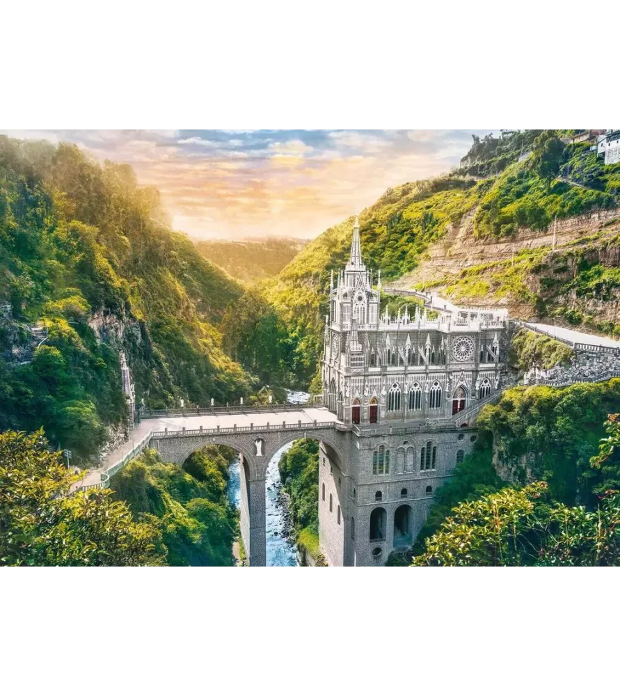 Puzzle Sanctuaire Las Lajas 1000 pièces Trefl – monument spectaculaire en Colombie – disponible à Langon