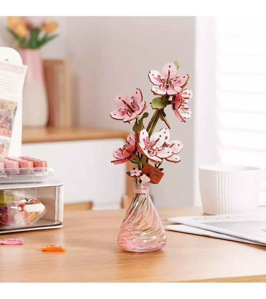 Sakura Rowood en bois – fleur décorative inspirée du Prunus serrulata – chez Assemblez-Moi