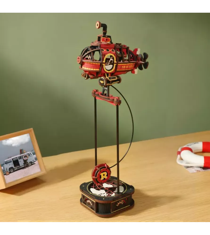 Pendule DIY  Deep-Sea adventurer ROKR – puzzle 3D mécanique animé en bois – chez Assemblez-Moi