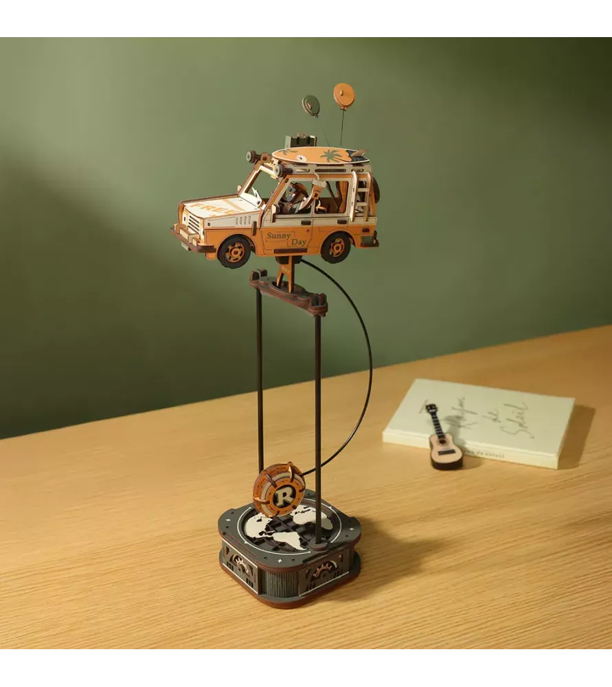 Pendule Road Tripper ROKR – puzzle 3D mécanique en bois – chez Assemblez-Moi