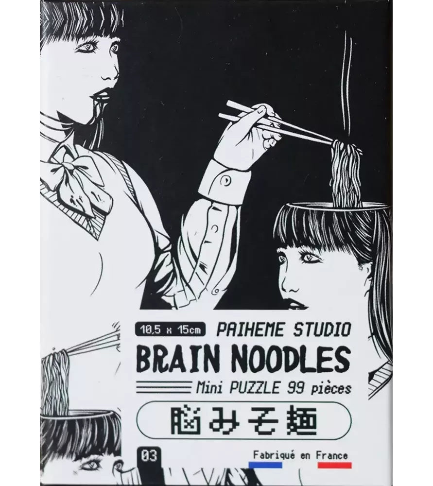 Mini puzzle Brain Noodles – scène manga noir et blanc – chez Assemblez-Moi