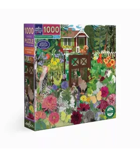 Puzzle Scandinavian Garden – jardin fleuri nordique 1000 pièces (eeBoo) – chez Assemblez-Moi