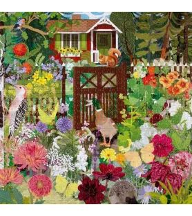 Puzzle Scandinavian Garden – jardin fleuri nordique 1000 pièces (eeBoo) – chez Assemblez-Moi