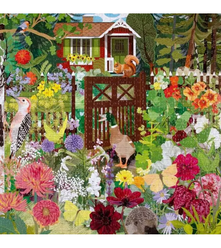 Puzzle Scandinavian Garden – jardin fleuri nordique 1000 pièces (eeBoo) – chez Assemblez-Moi