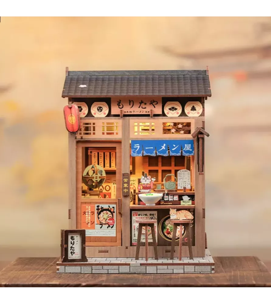 Maison miniature Morita-Ya Cutebee – ramen shop japonais éclairé – chez Assemblez-Moi