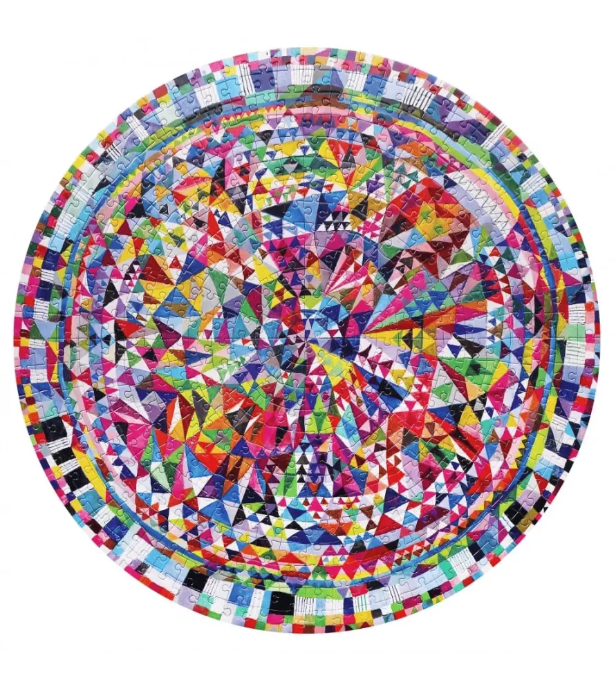 Puzzle Triangle Pattern eeBoo 500 pièces rond géométrique coloré – chez Assemblez-Moi