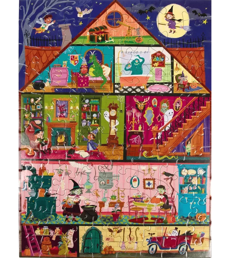 Puzzle Haunted House eeBoo 100 pièces maison hantée Halloween – chez Assemblez-Moi