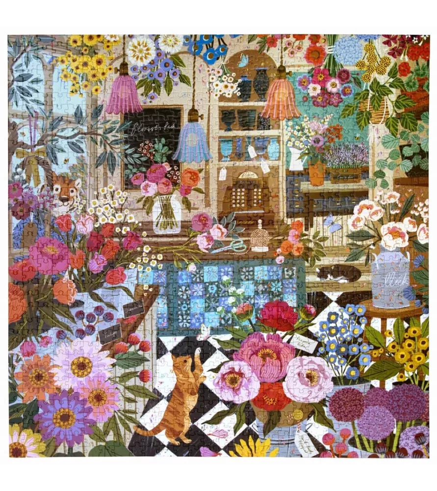 Puzzle English Flower Shop eeBoo 1000 pièces boutique de fleurs – chez Assemblez-Moi