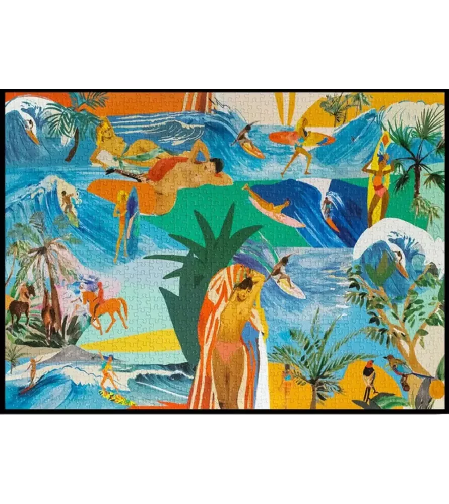 Puzzle Surf by G.Kero Piece & Love – scène tropicale colorée, vagues et surfeurs – disponible à Langon
