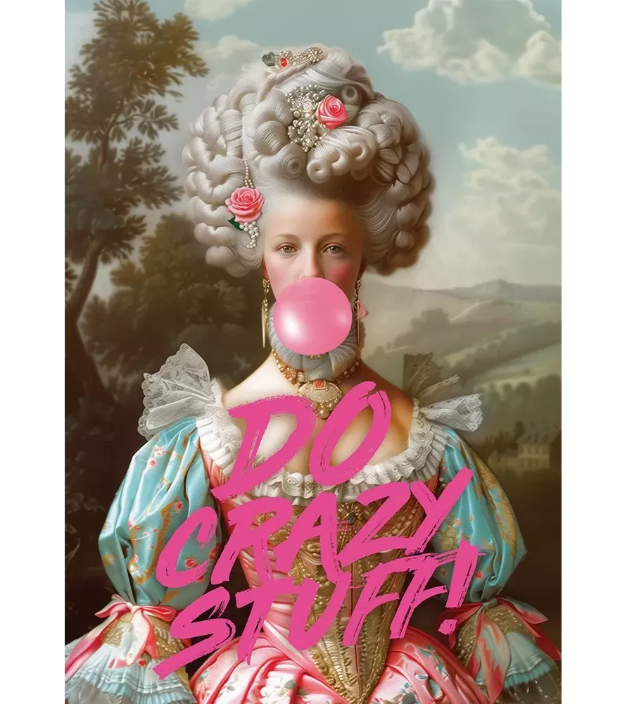Puzzle Do Crazy Stuff Piatnik – portrait baroque avec bulle de chewing-gum rose – disponible à Langon