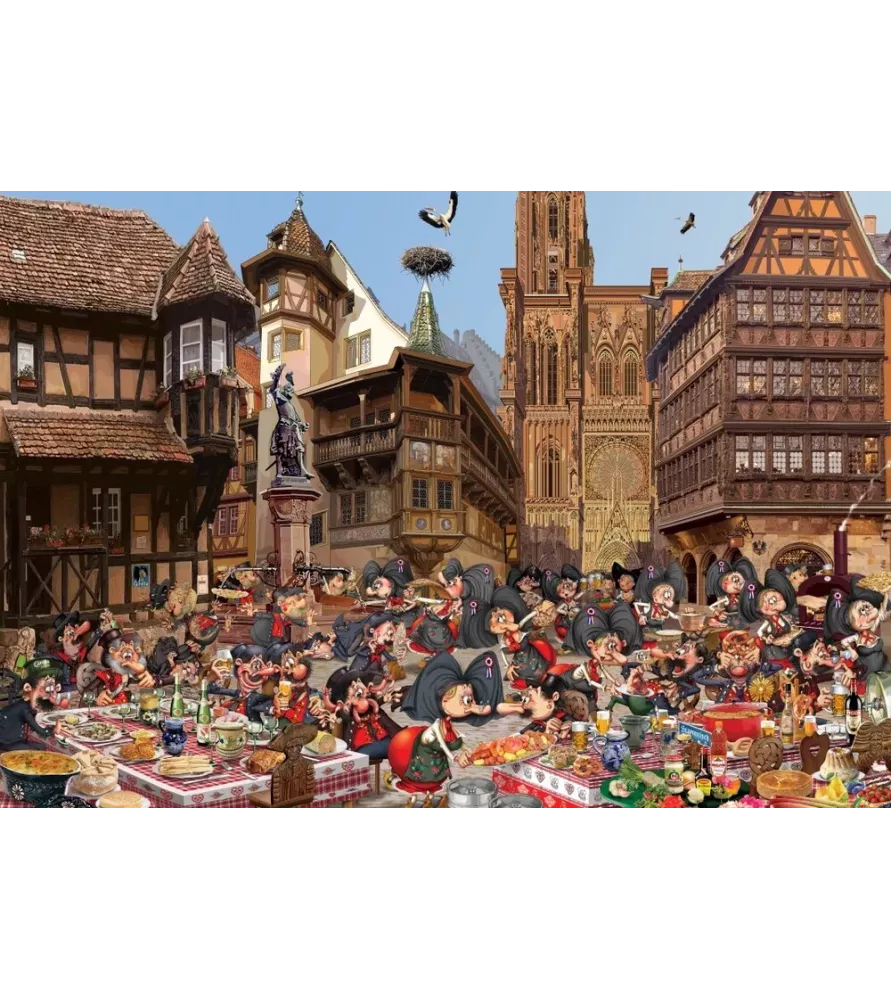 Puzzle L’Alsace Grafika – scène alsacienne humoristique de François Ruyer – chez Assemblez-Moi