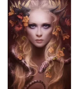 Puzzle Run Grafika – portrait fantasy avec serpent et fleurs en 500 pièces – chez Assemblez-Moi