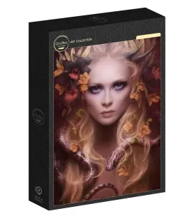 Puzzle Run Grafika – portrait fantasy avec serpent et fleurs en 500 pièces – chez Assemblez-Moi