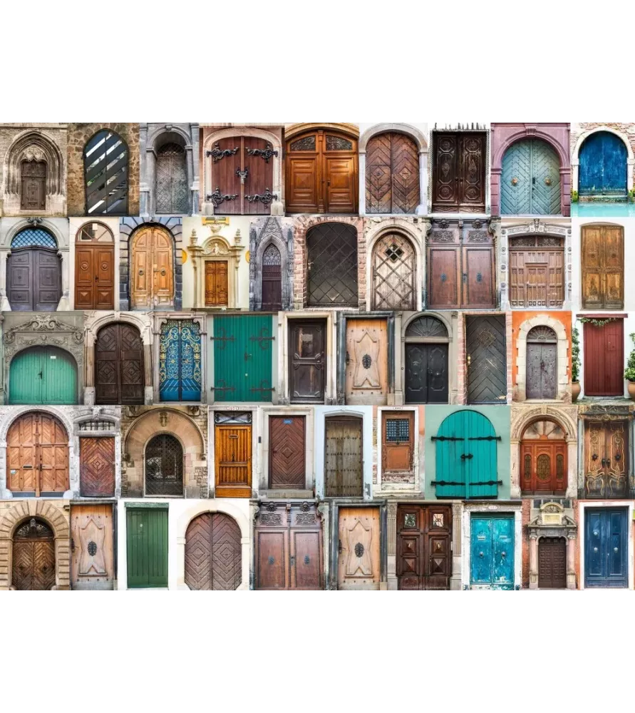 Puzzle Portes Grafika – collage de portes anciennes et colorées en 2000 pièces – chez Assemblez-Moi