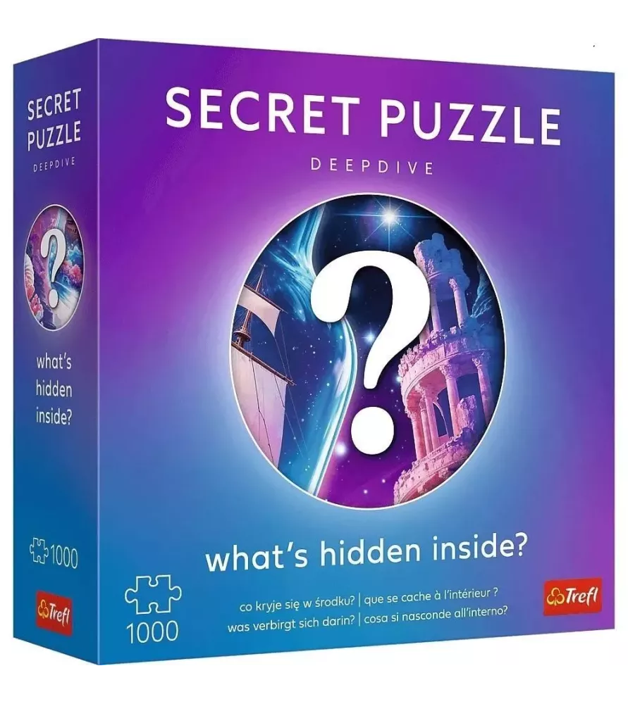 Puzzle Secret Puzzle Deepdive Trefl – boîte mystère 1000 pièces aux tons cosmiques – disponible à Langon