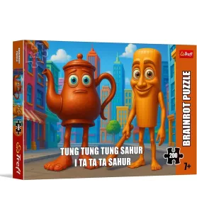 Puzzle BrainRots Tung Tung Sahur Trefl – visuel décalé 200 pièces aux couleurs pop – disponible à Langon