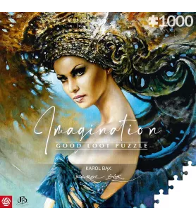 Puzzle Deceptive Wind Good Loot – portrait onirique bleu et or de Karol Bąk – disponible à Langon