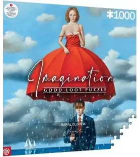 Puzzle Defence Against Banality Good Loot – portrait surréaliste sous parapluie rouge – disponible à Langon