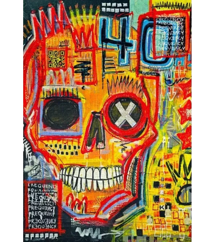 Puzzle 40 HZ Good Loot – portrait néo-expressionniste jaune rouge et noir – disponible à Langon