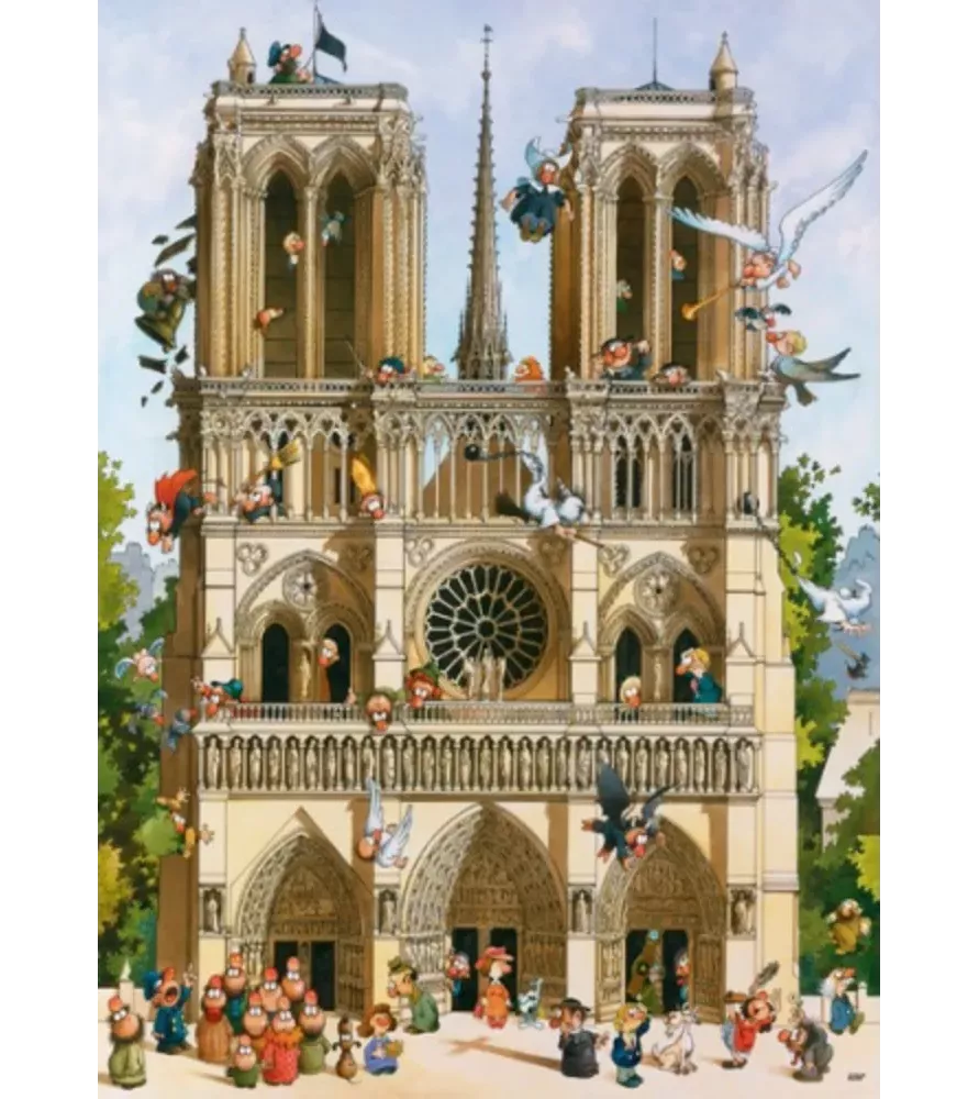 Puzzle Vive Notre Dame Heye – cathédrale Notre-Dame de Paris en illustration cartoon détaillée – disponible à Langon